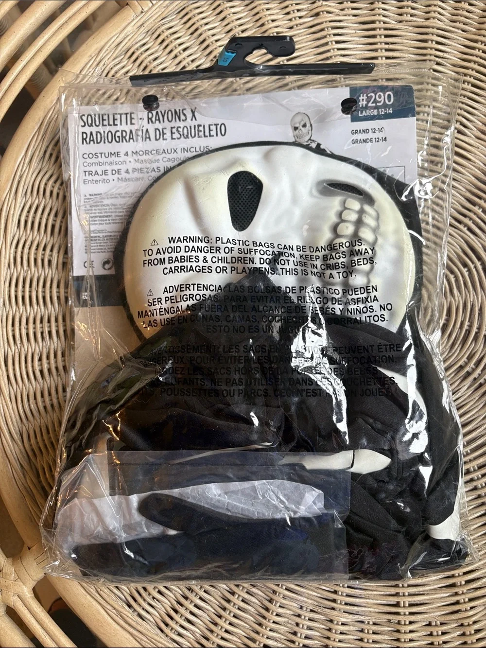 NWT ​X-Ray Skeleton  Child/Teen Glow in the Dark Halloween Costume Sz: 12-14